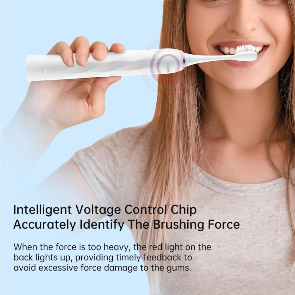 Smart pressure control indicator on the toothbrush