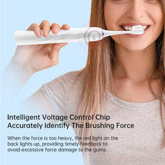 Smart pressure control indicator on the toothbrush