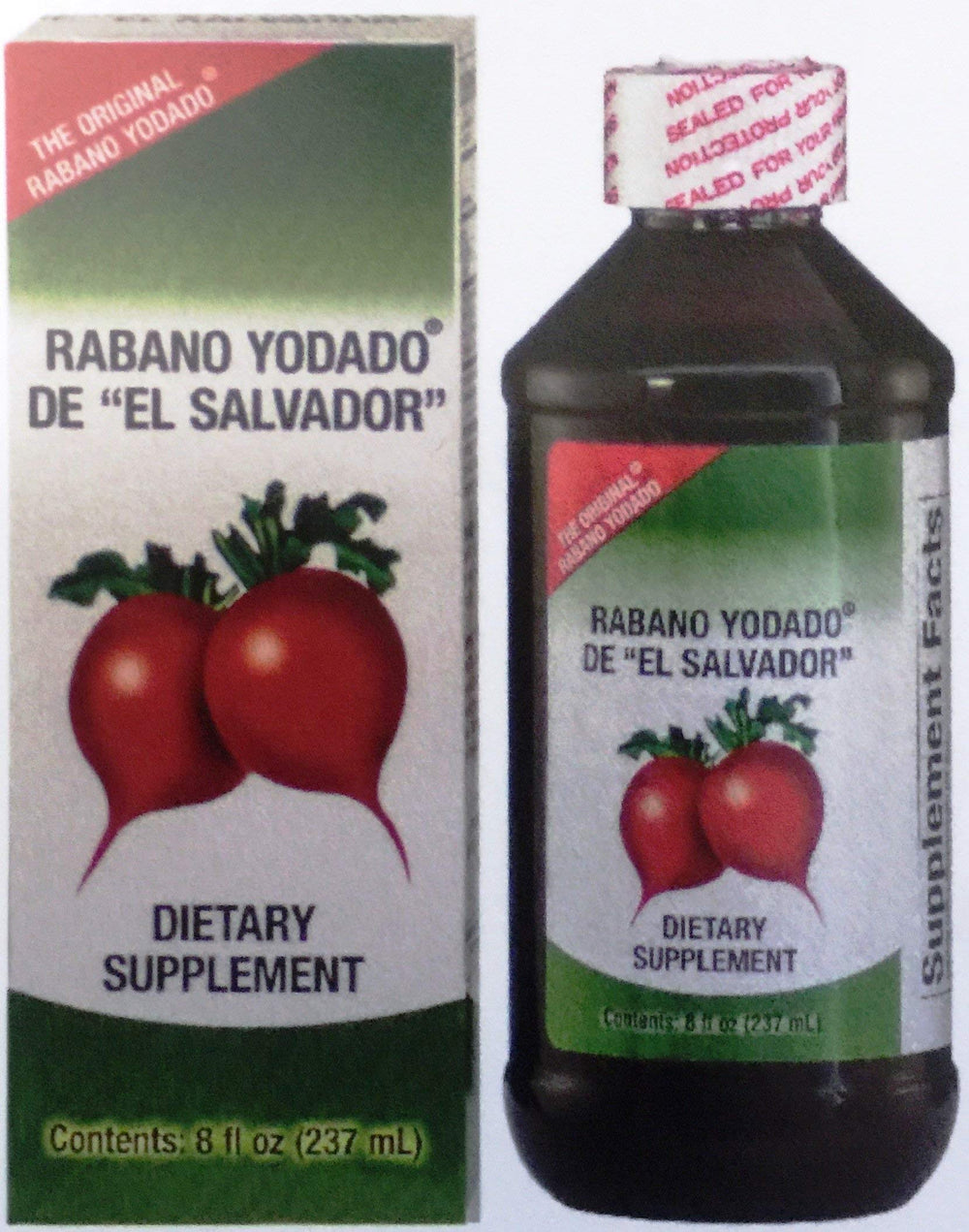 Back label details of Rabano Yodado El Salvador 8 oz bottle