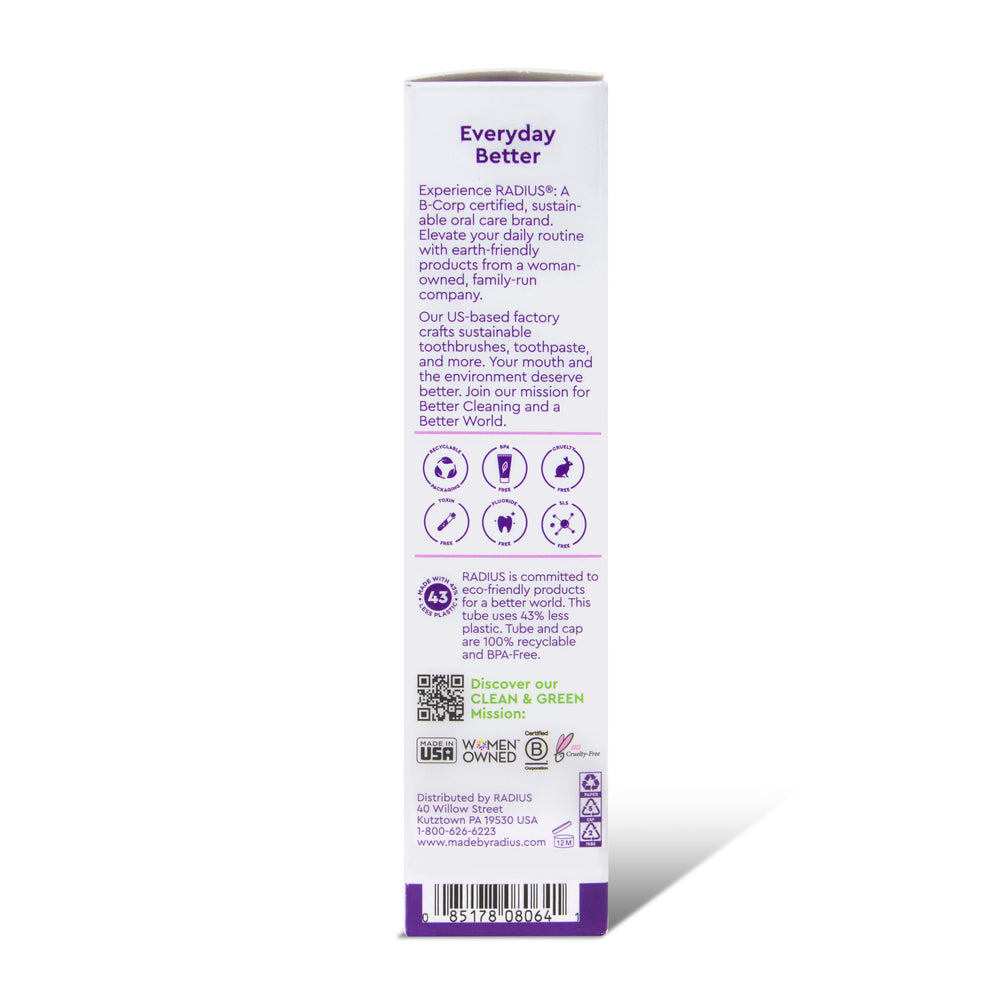 SLS-free and Fluoride-free statement on packaging