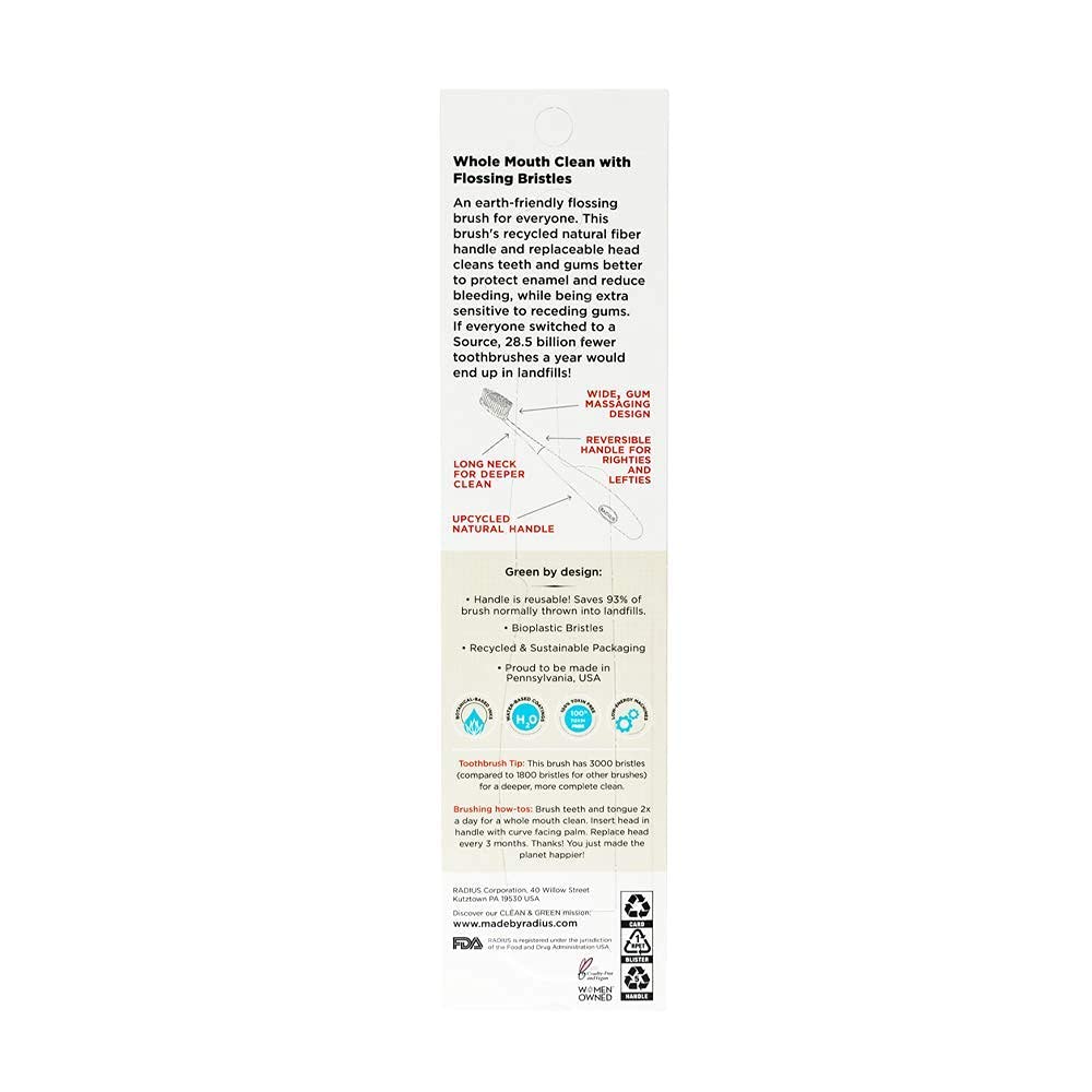 Long-neck design of RADIUS Source toothbrush