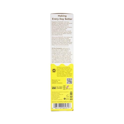 Packaging showing gluten-free and fluoride-free claims
