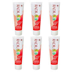 Six dragon fruit flavored toothpaste tubes in a 6-pack