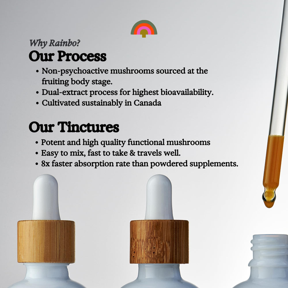 Vegan and non-GMO label on Rainbo tincture bottle