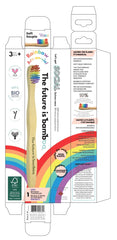 4-pack rainbow bamboo toothbrushes