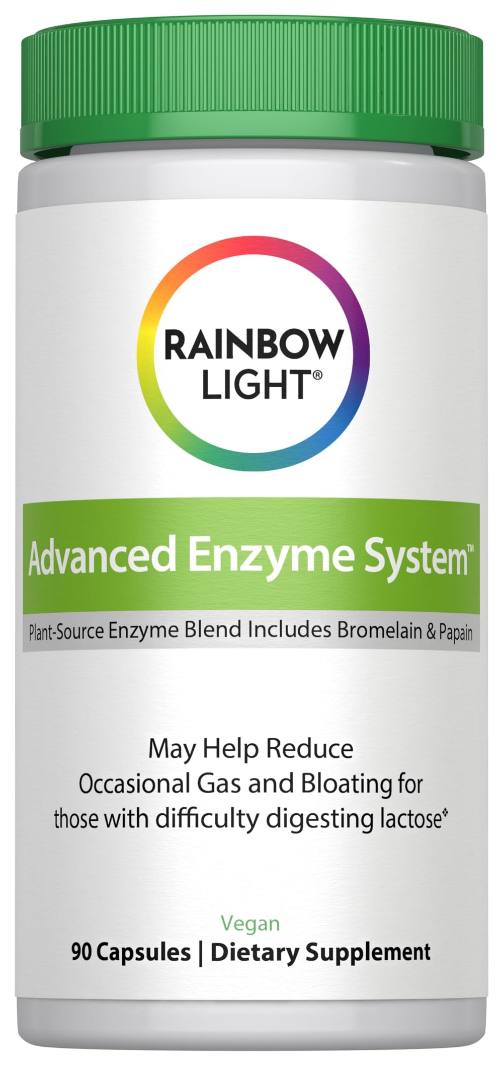 Rainbow Light Advanced Enzyme System Capsules bottle front view