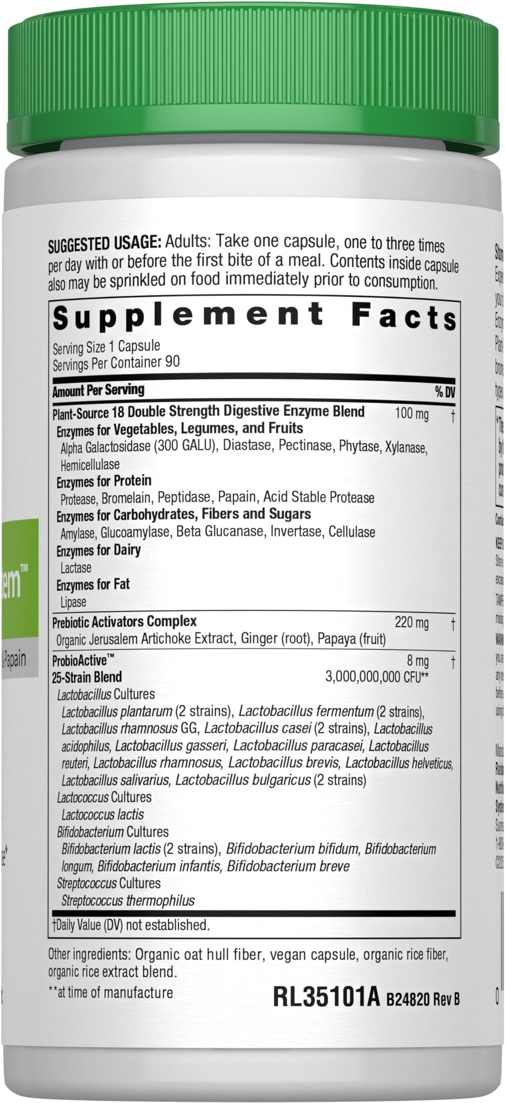 Rainbow Light Advanced Enzyme System Capsules 90 count packaging image