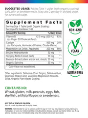 Close-up of Rainbow Light calcium-magnesium-vitamin D3 tablets