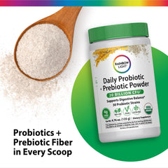 Scoop with Rainbow Light probiotic powder for easy mixing