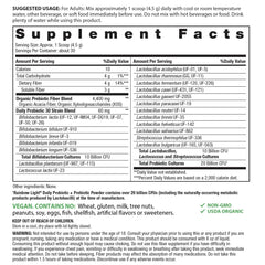 Label image showing 20B CFU and 30 probiotic strains for Rainbow Light powder