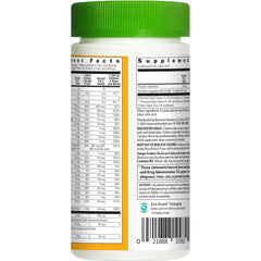 Label highlighting vitamins A, C, E, B complex and minerals