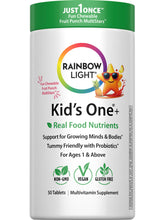 Rainbow Light Kids One+ Multivitamin 50 chewables with iron and tummy-friendly probiotics, Fruit Punch flavor