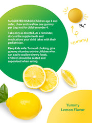Nutrition panel showing Vitamin D3 1000 IU per gummy