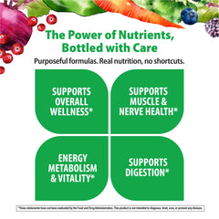 Non-GMO, vegetarian formula badge on bottle