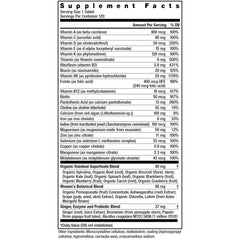 Rainbow Light Multivitamin Women’s One Powder 120 Count bottle back label