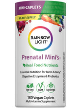 Rainbow Light Prenatal Mini-Tab bottle with label on white background