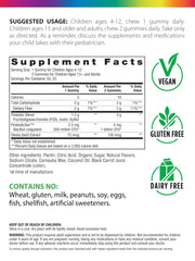 Gummies label front showing probiotic and prebiotic ingredients