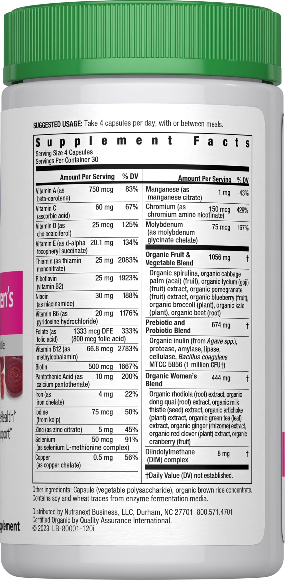 Ingredients collage showing spirulina, acai, pomegranate, beet, kale, rhodiola, dong quai and green tea