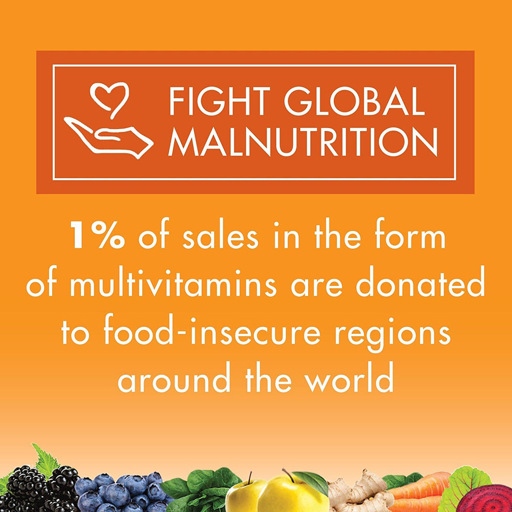 Lifestyle image with Rainbow Light bottle on countertop