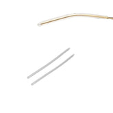 Close-up of RALHAYWI temple tips on thin metal eyeglass frames