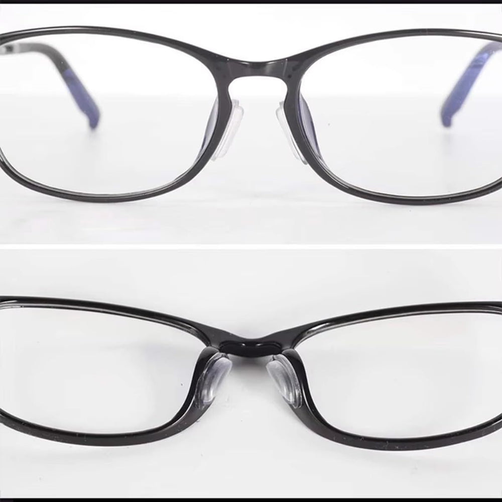 D-shaped ergonomic nose pad design for glasses