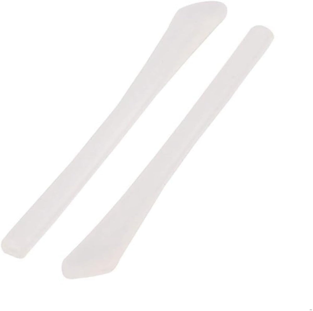 Soft silicone anti-slip eyeglass ear sock installed on thin metal temple