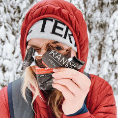 Range Meal Bar texture and nut butter note suggests satisfying chew on outdoor adventures.
