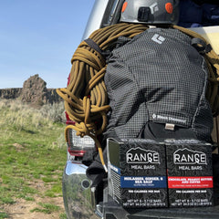 Range Meal Bar ultralight packable design image emphasizes easy carry on treks.