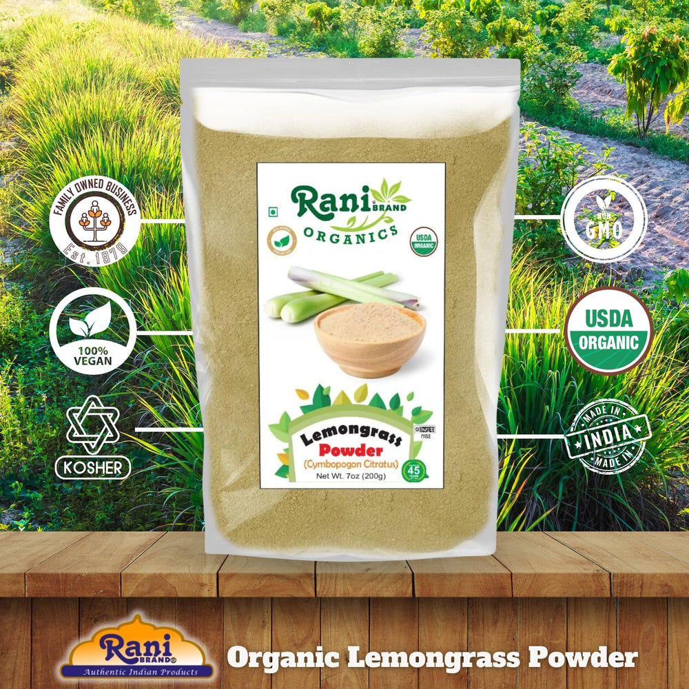Resealable bag of Rani Organic Lemongrass Powder