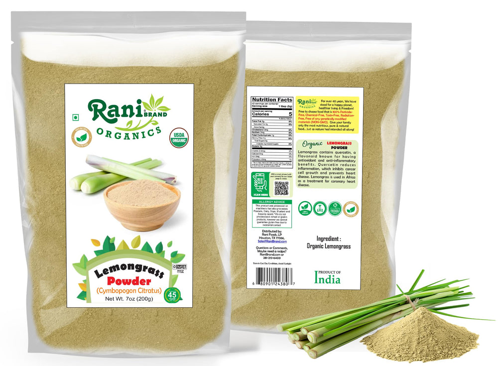 Lemongrass powder steeped in hot water for tea