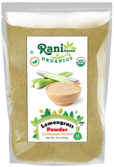 Front view of Rani Organic Lemongrass Powder 7oz bottle