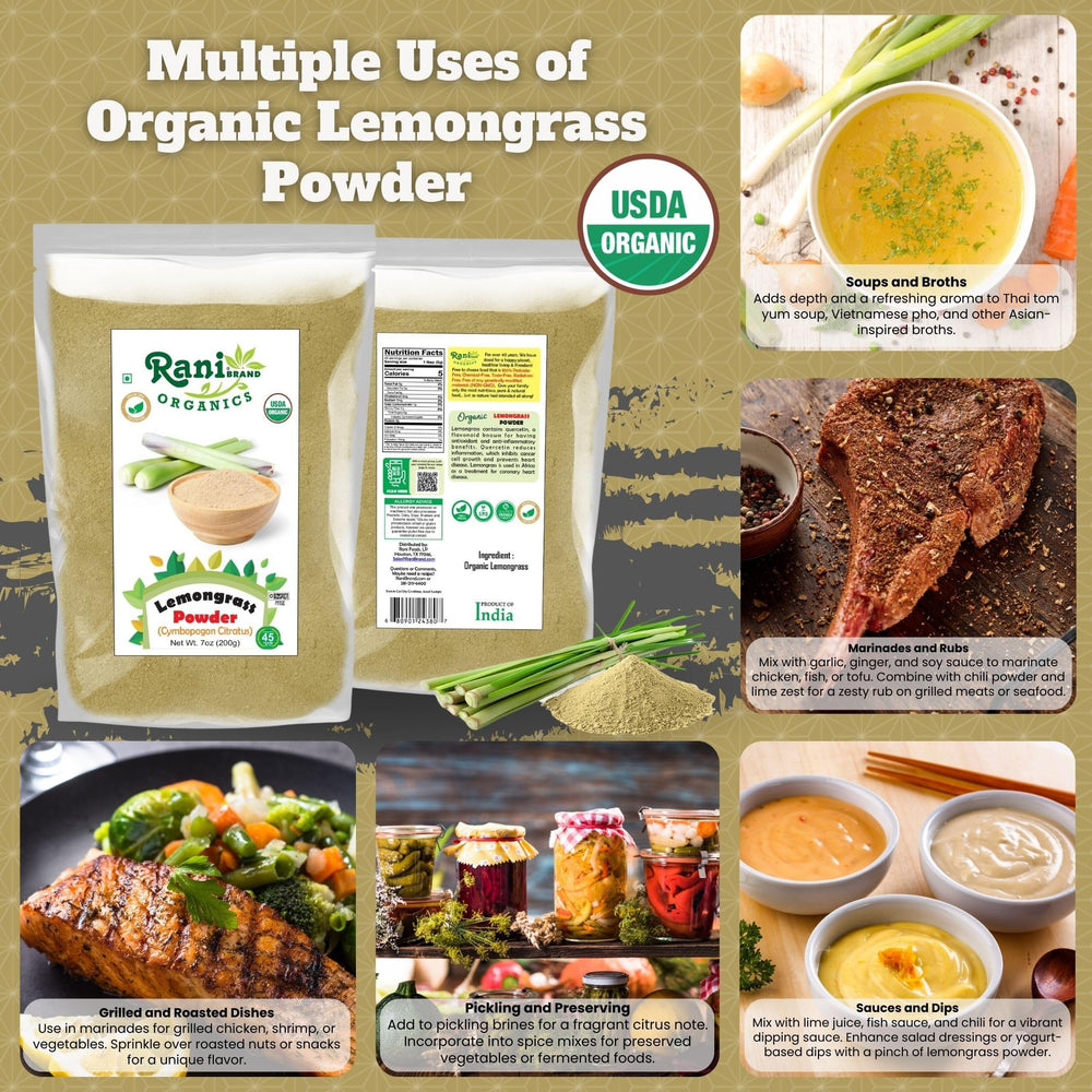 Rani Organic Lemongrass Powder packaging 7oz 200g