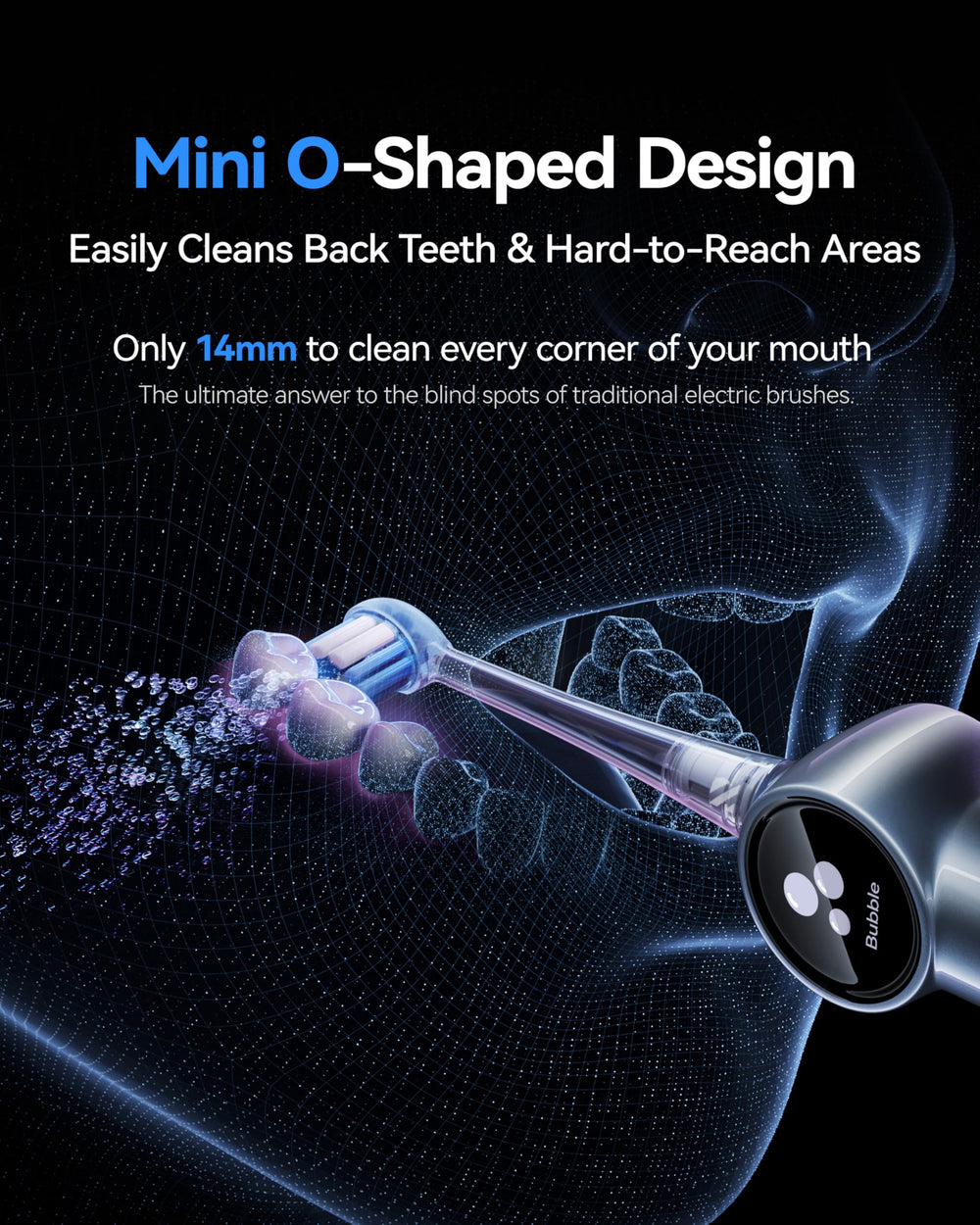 Gentle gum care with soft rubber-wrapped brush head for orthodontic use