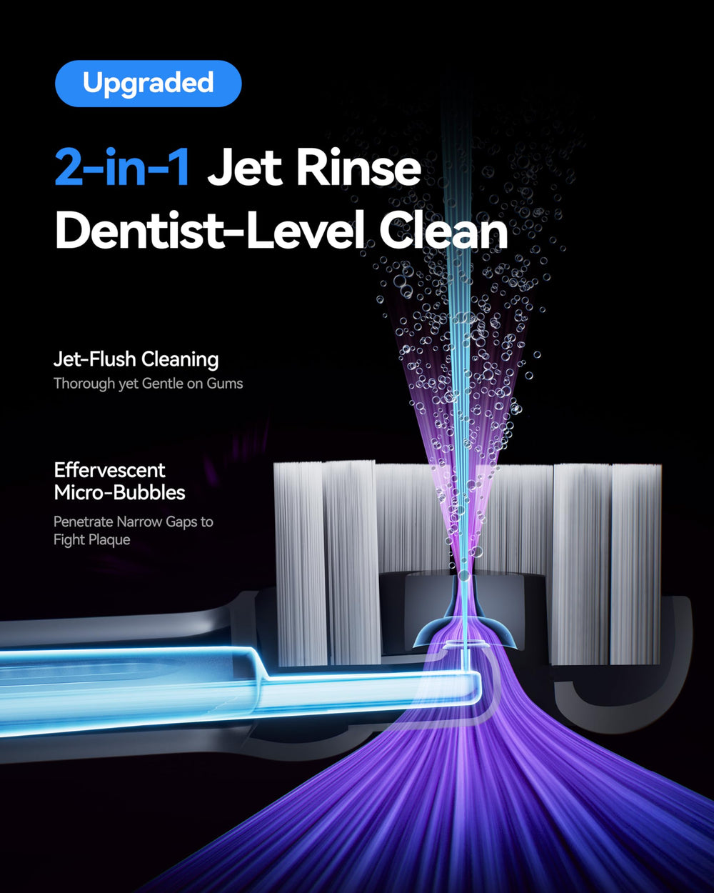 Close-up of DuPont ultra-fine bristles on AirJet II replacement head