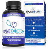 Product packaging of Rave Doctor 5-HTP supplement