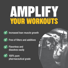 Nutrition facts panel for Raw Barrel No Bull L-Glutamine Powder