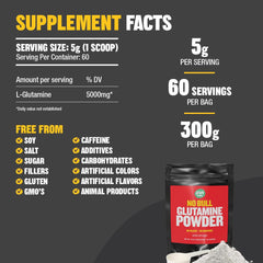 Macro close-up of micronized L-Glutamine powder