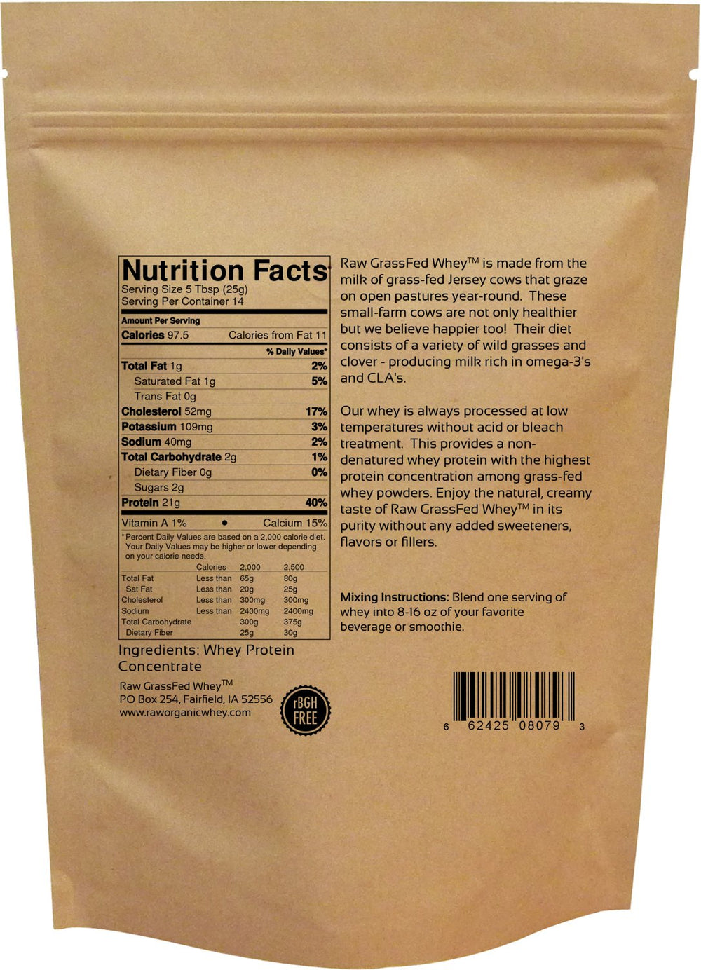 Unflavored whey powder with scoop