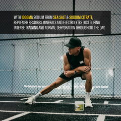 RAW Replenish Watermelon Mojito dissolving in water demonstrates quick electrolyte rehydration.