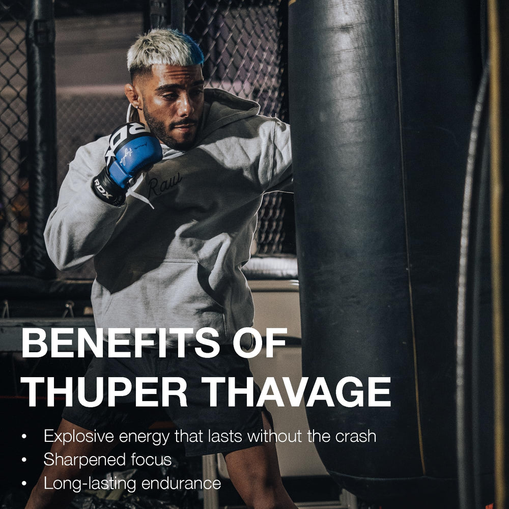 Nutrition facts panel for Thuper Thavage Pre-Workout