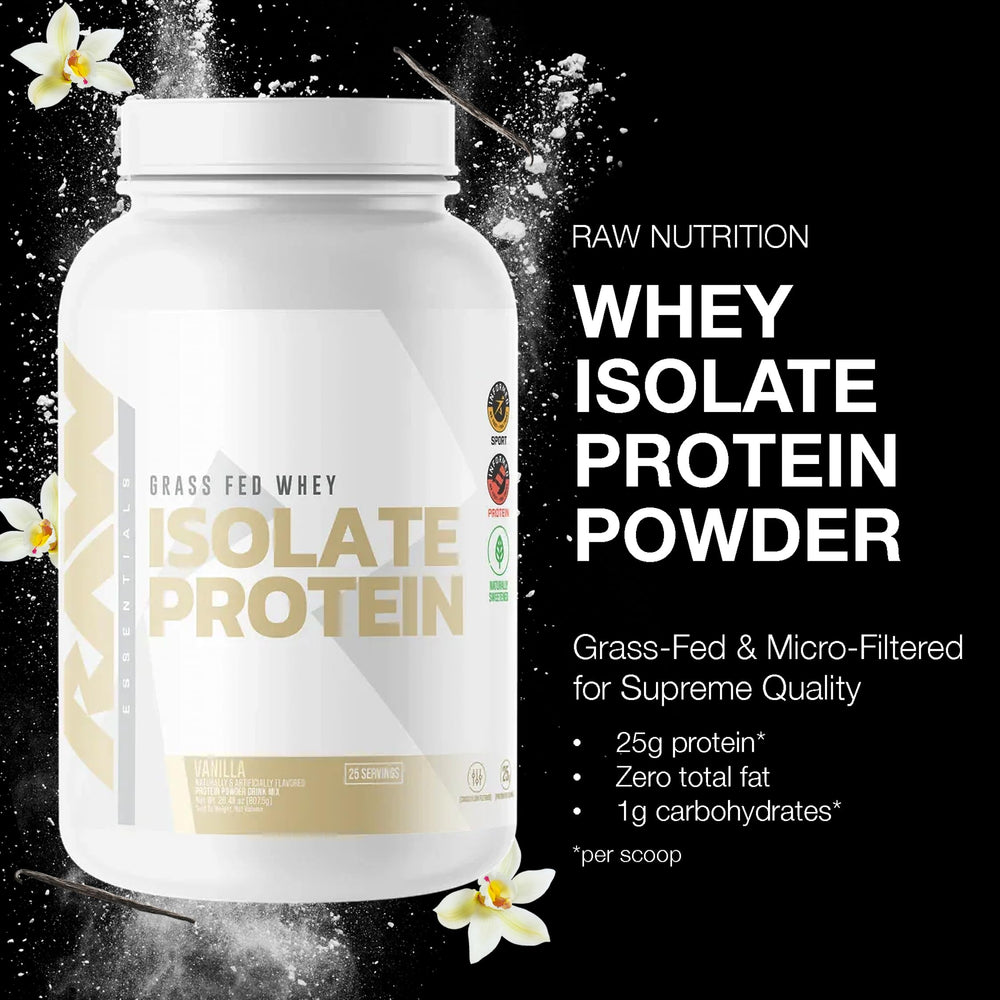 Scoop of RAW Whey Isolate Vanilla powder