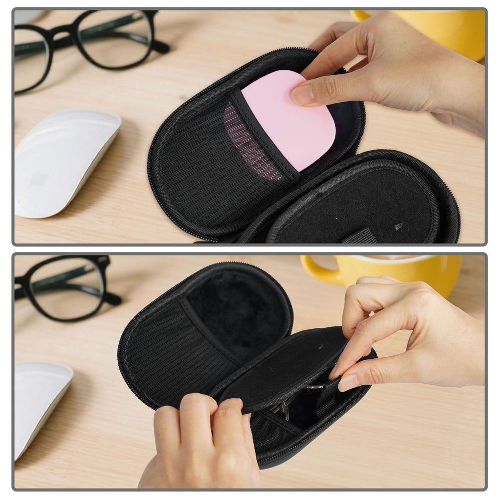 Travel kit includes built-in mirror, tweezers, and lens solution bottle