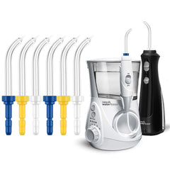 Tip installation and use showing cleaning between teeth and under gumline