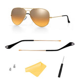 Replacement temple arms for Ray-Ban 3025 Aviator with golden arm and black temple