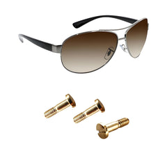 Gold temple hinge screws for Ray Ban RB3364 sunglasses