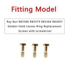 Six-piece set: four screws and screwdriver for Ray Ban replacement hinges