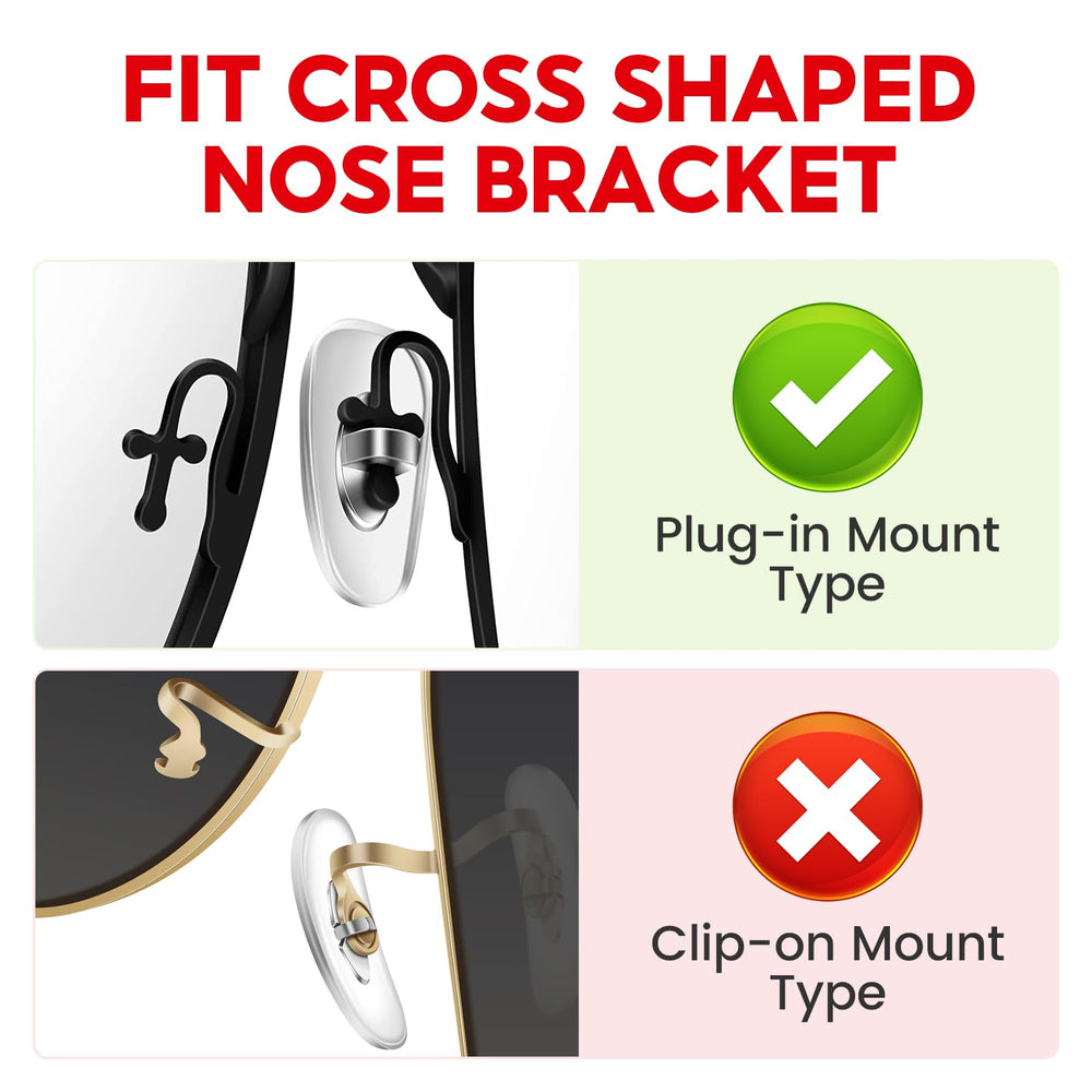 Cross-shaped nose bracket compatibility 16mm Ray-Ban nose pads