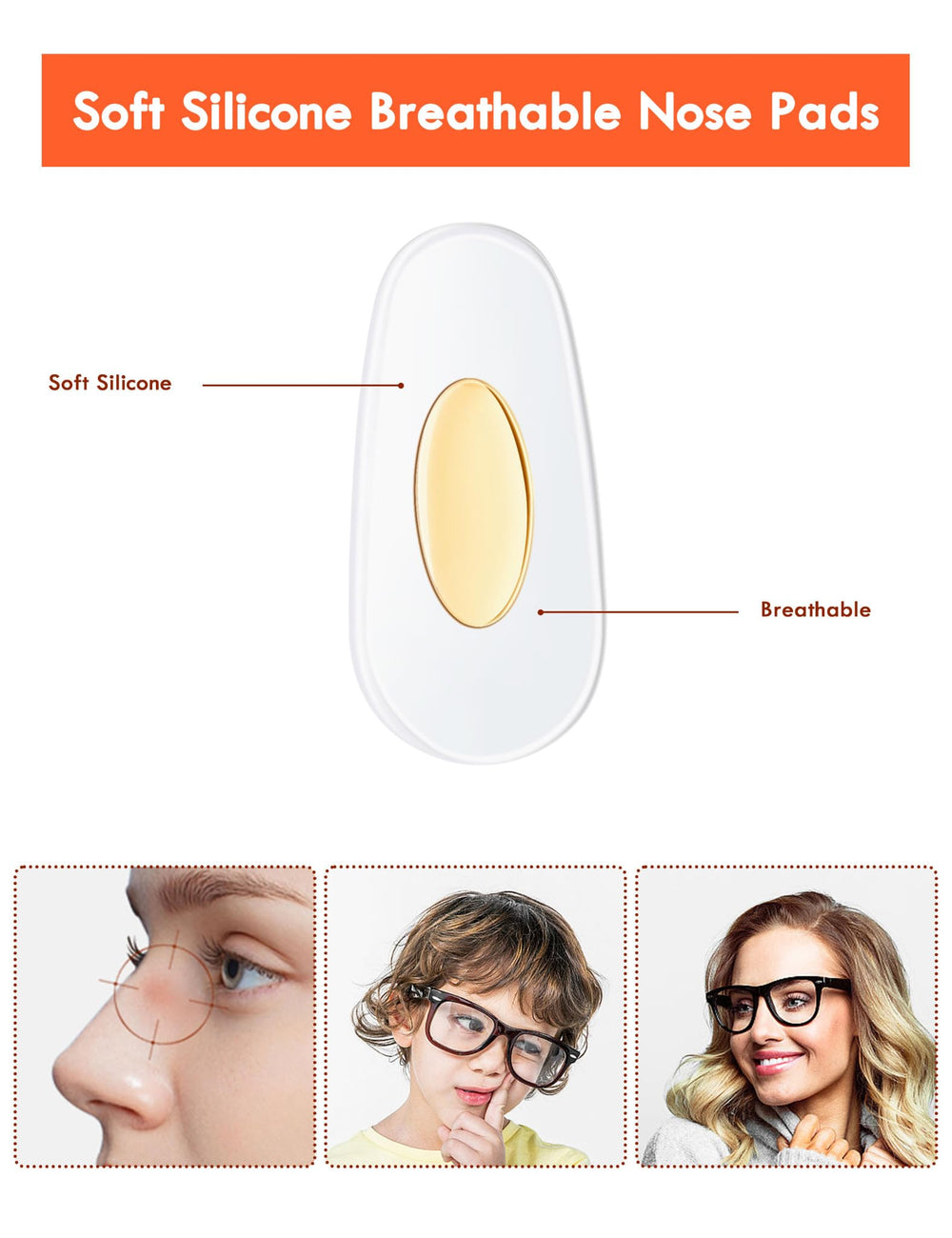 Anti-slip, comfortable nose pads for Ray-Ban frames