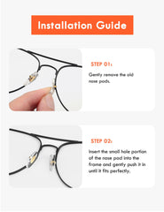 Includes 20 pairs of nose pads; frames and lenses not included