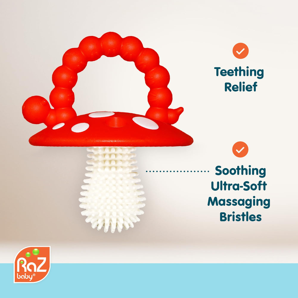 RaZberry teether with BerryBumps texture for soothing relief